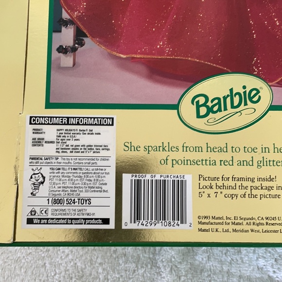 New Happy Holidays Special Edition Barbie 1993 - Picture 6 of 6